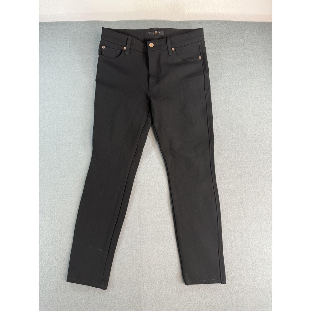 7 For All Mankind Jeans Womens 28 Black Skinny Slim Stretch Denim Pants